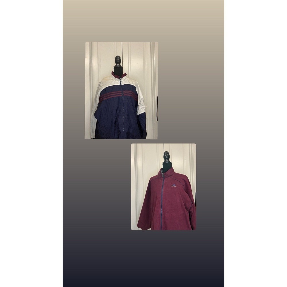 Adidas vintage reversible jacket - Size‎ XL Fleece And Windbreaker